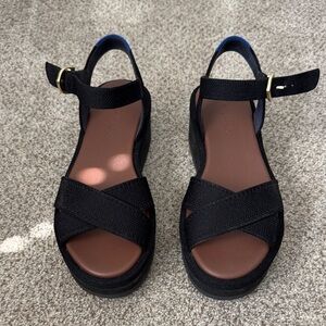 Rothy’s Black platform Sandals